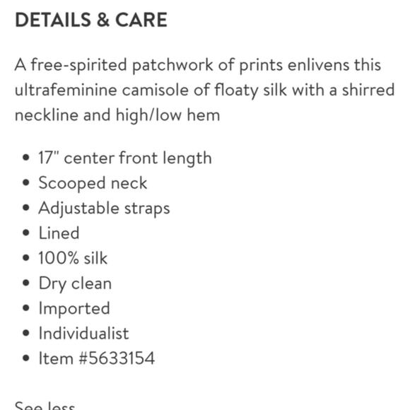 NWT Joie Lenline B Silk Camisole Top - Multi - XS - Picture 10 of 11